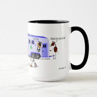 Mug Bande dessinée drôle de chargement de remorque de