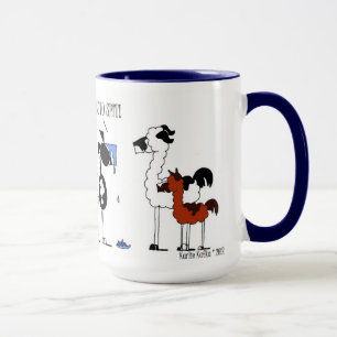 Mug Bande dessinée drôle de cheval et de lama