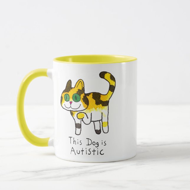 Mug Bande dessinée drôle de chien autiste mignon (Gauche)