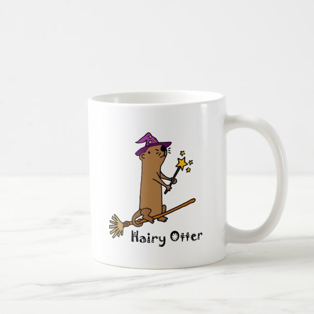 Mug Bande dessinée drôle de magicien de loutre de mer (Droite)