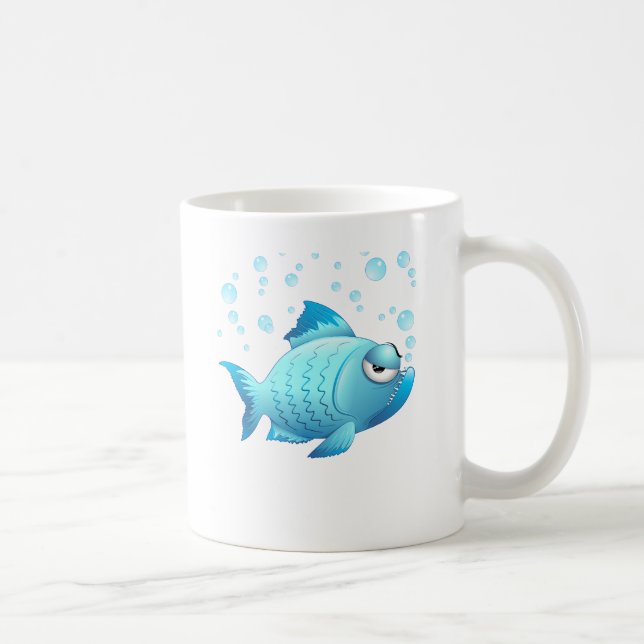 Mug Bande dessinée grincheuse de poissons (Droite)