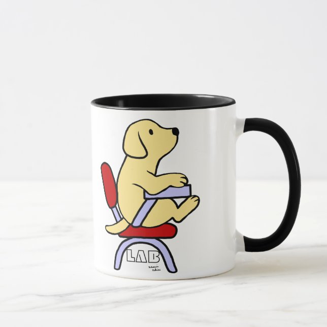 Mug Bande dessinée jaune de l'étudiant 1 de Labrador (Droite)
