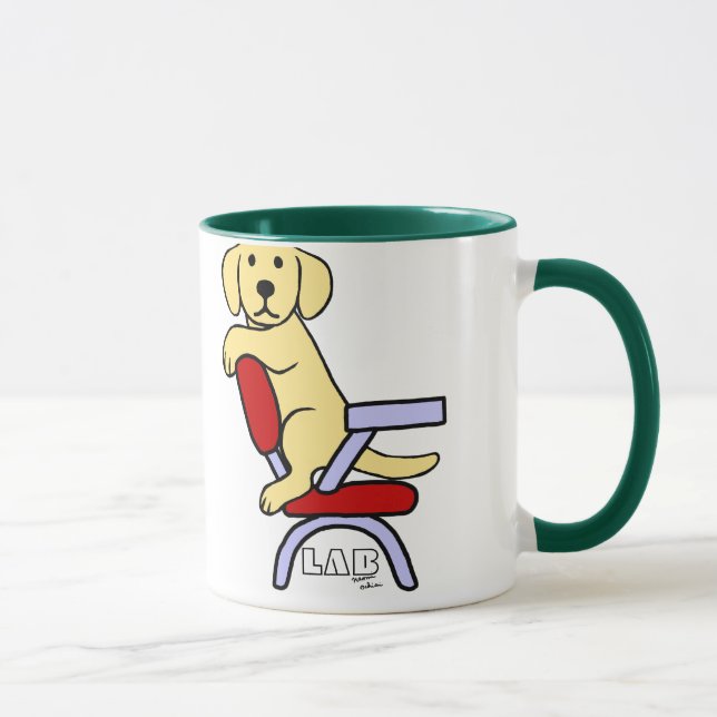 Mug Bande dessinée jaune de l'étudiant 3 de Labrador (Droite)