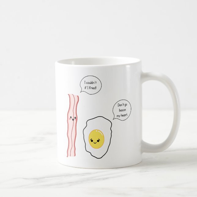 Mug Bande dessinée mignonne de lard et d'oeufs (Droite)