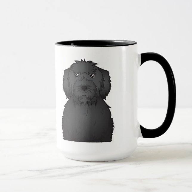 Mug Bande dessinée noire de Labradoodle (Droite)