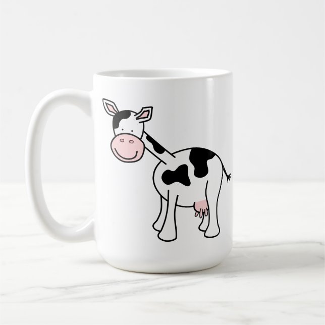 Mug Bande dessinée noire et blanche de vache (Gauche)