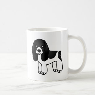 Mug Bande dessinée noire et blanche mignonne de cocker