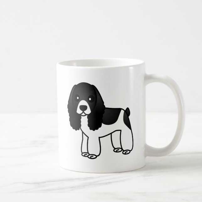 Mug Bande dessinée noire et blanche mignonne de cocker (Droite)