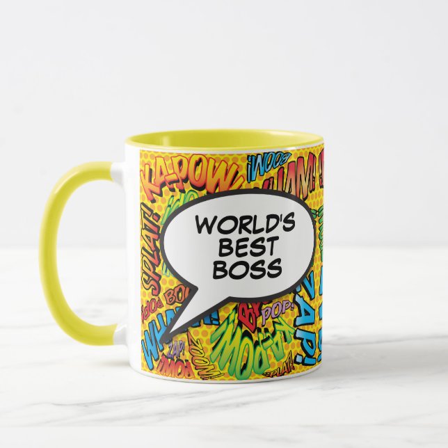 Mug Bande dessinée Pop Art Fun Retro du meilleur patro (Gauche)