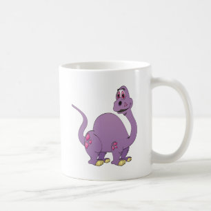 Mug Bande dessinée pourpre de dinosaure de long cou