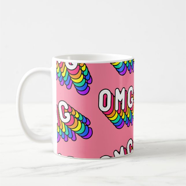 Mug Bande dessinée rose d'OMG (Gauche)