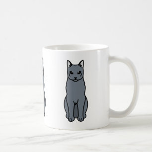 Mug Bande dessinée russe de chat bleu