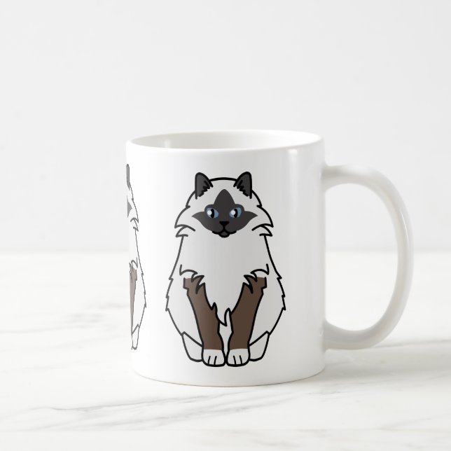 Mug Bande dessinée sacrée de chat de Birman (Droite)