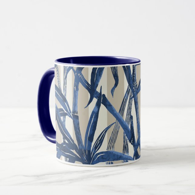 Mug Bande hawaïenne de la jungle de bambou - Marine et (Devant gauche)