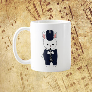 Mug Bande Marche Clarinet Rabbit Marine Bleu Blanc