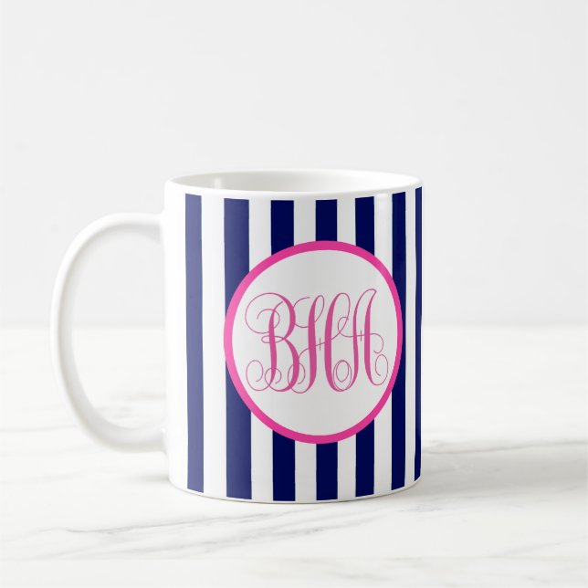 Mug Bande marine Monogram (Gauche)