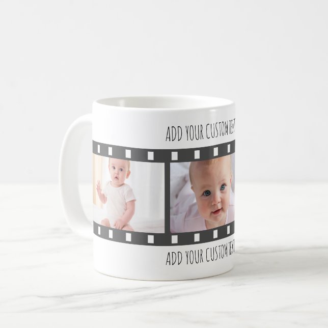 Mug Bande photo personnalisée avec texte (Devant gauche)