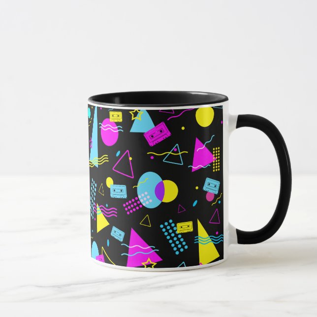 MUG BANDE RÉTRO FORMES COLORÉES (Droite)