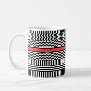 Mug Bande Rouge Noir Et Blanc