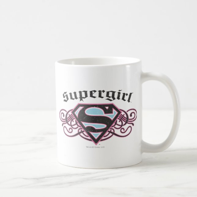 Mug Bandes à épingles supergirl noir et rose (Droite)