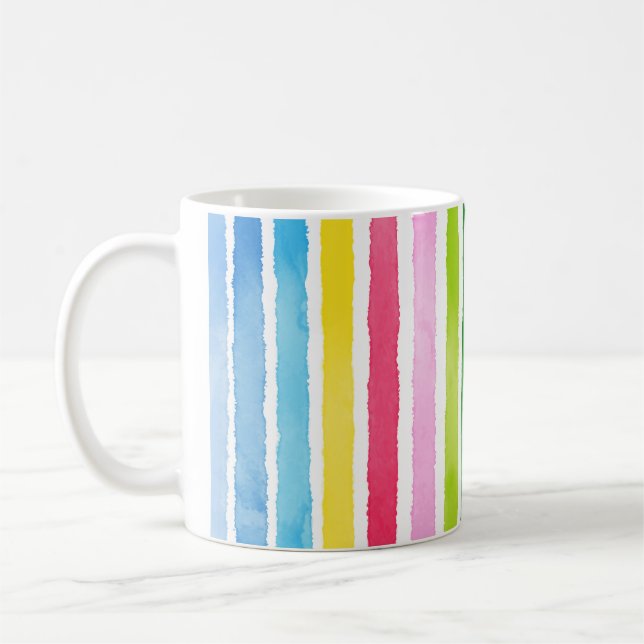 Mug Bandes arc-en-ciel dessinées à la main (Gauche)
