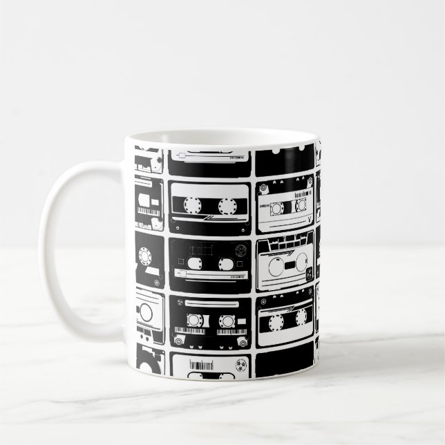 Mug Bandes audio rétro, motif à l'ancienne. (Gauche)