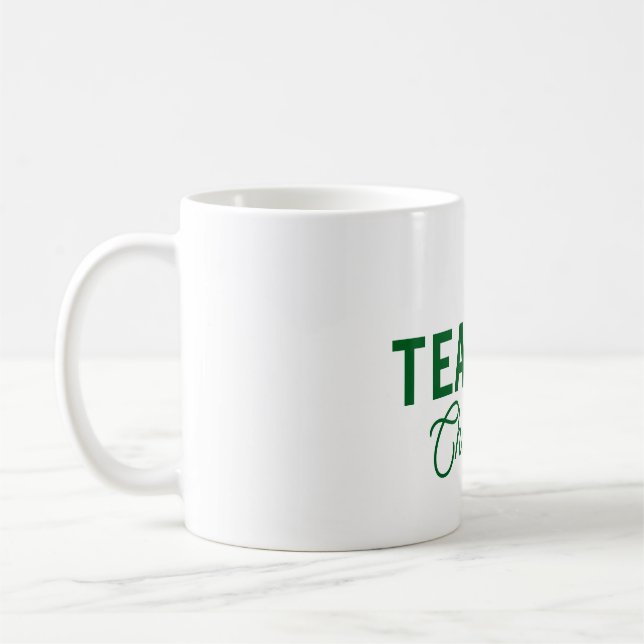 Mug Bandes blanches vert citron professeur nom d'ensei (Gauche)