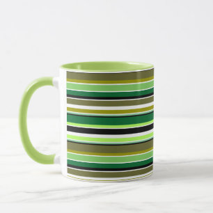 Mug Bandes blanches vert mignonne