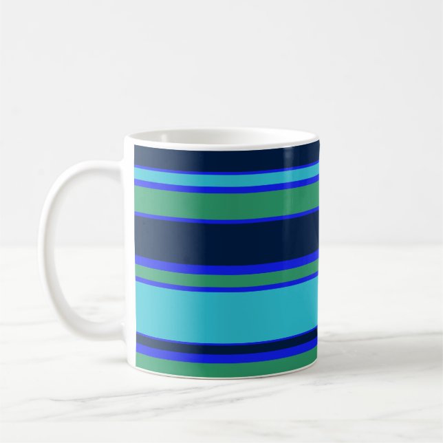 Mug Bandes bleues et vertes (Gauche)