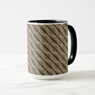 Mug Bandes Brown et diviseurs noirs ou inclinés aux éc