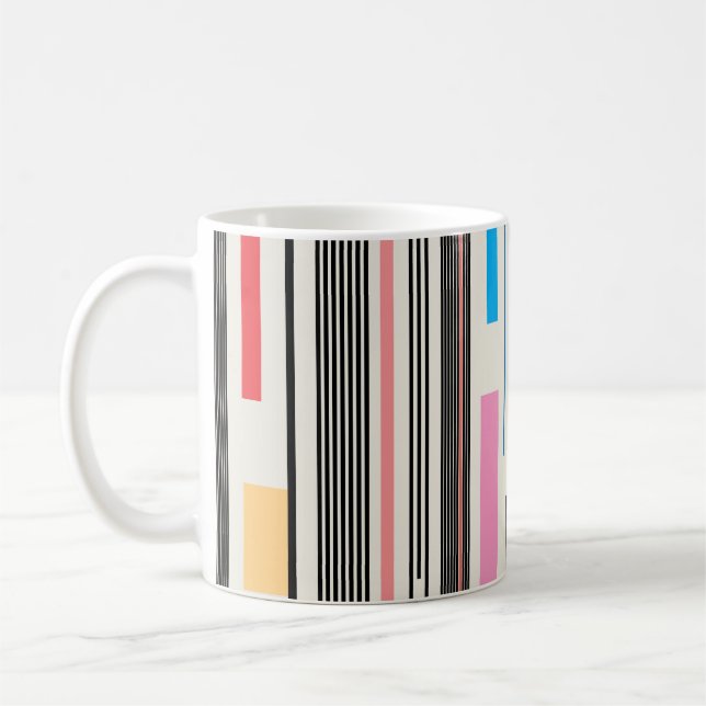 Mug Bandes colorées : Mélange Motif graphique (Gauche)