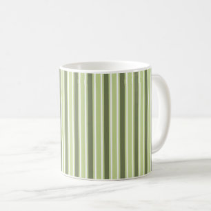 Mug Bandes de bonbons d'olive et blanc