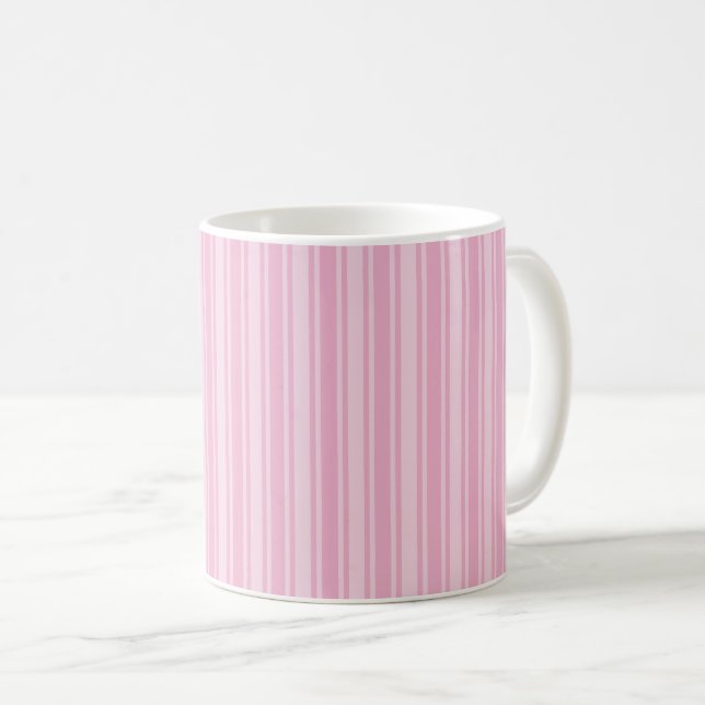 Mug Bandes de bonbons rose pâle (Devant droit)