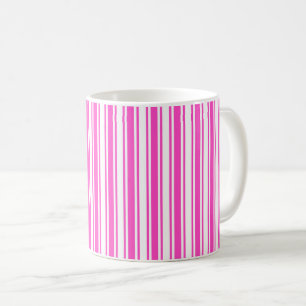 Mug Bandes de bonbons roses et blancs chauds
