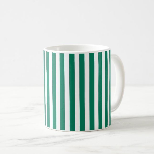 Mug Bandes de bonbons vert et blanc (Devant droit)