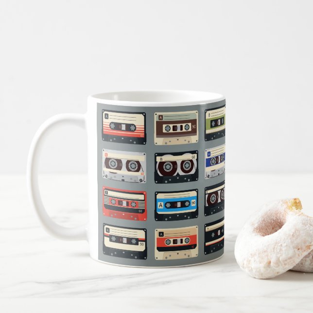 Mug Bandes de cassettes rétro 80s (Avec donut)