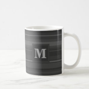 Mug Bandes de charbon de monogramme