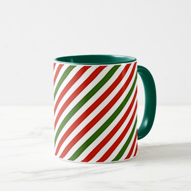 Mug bandes de couleur de Noël (Devant droit)