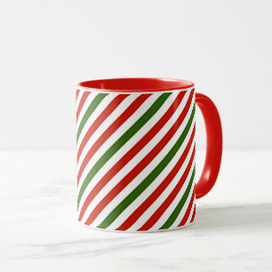 Mug bandes de couleur de Noël