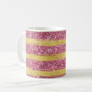 Mug Bandes de Glitterie Rose Gold Faux