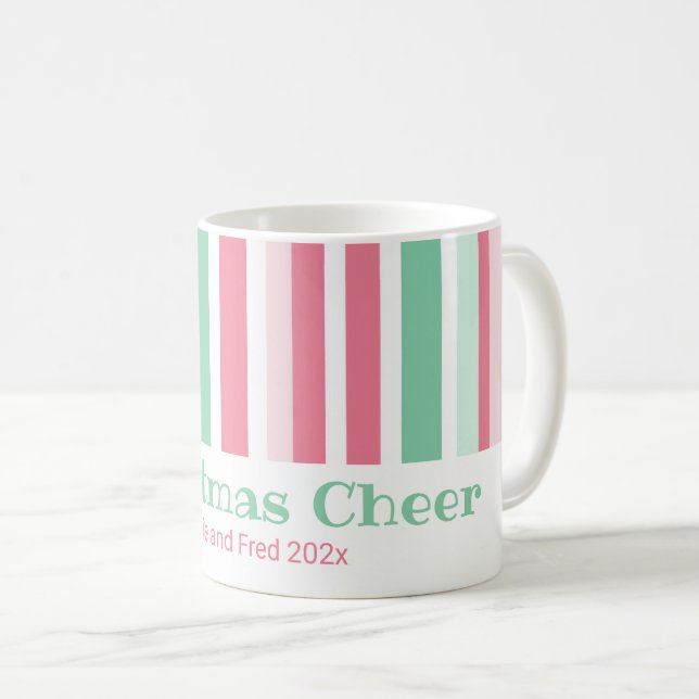 Mug Bandes de Noël Colorées (Devant droit)