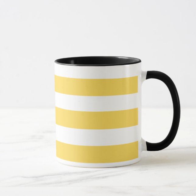 Mug Bandes de transats jaunes et blancs (Droite)