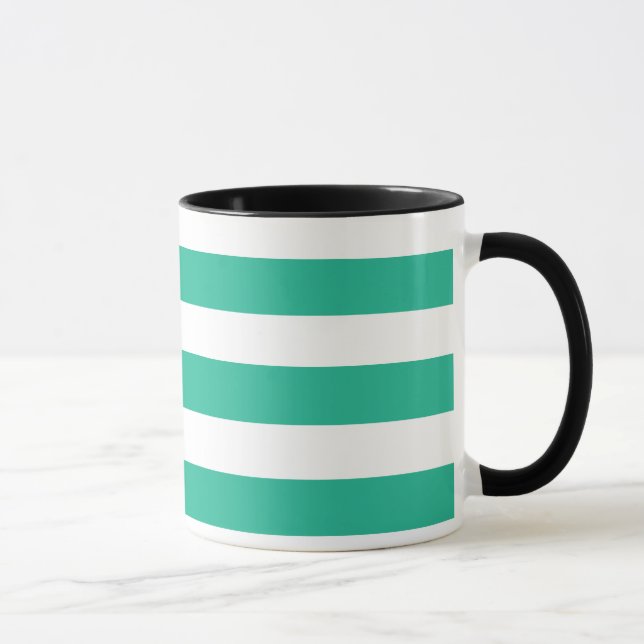 Mug Bandes de transats vert et blanc (Droite)