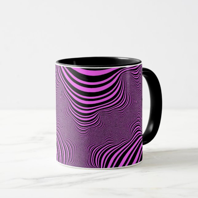 Mug Bandes de zèbre rose (Devant droit)