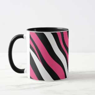 Mug Bandes de zèbre rose et noir
