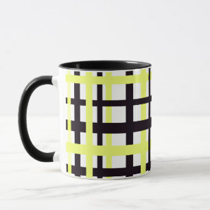 Mug Bandes d'enchaînement noir blanc jaune