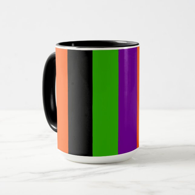 Mug Bandes d'Halloween aux couleurs classiques (Devant gauche)
