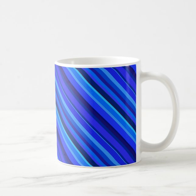 Mug Bandes diagonales bleues (Droite)