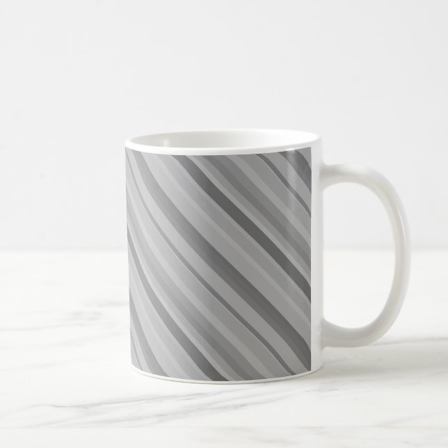 Mug Bandes diagonales grises (Droite)