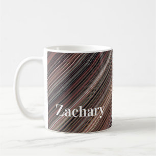 Mug Bandes diagonales noires, Brown et blanches
